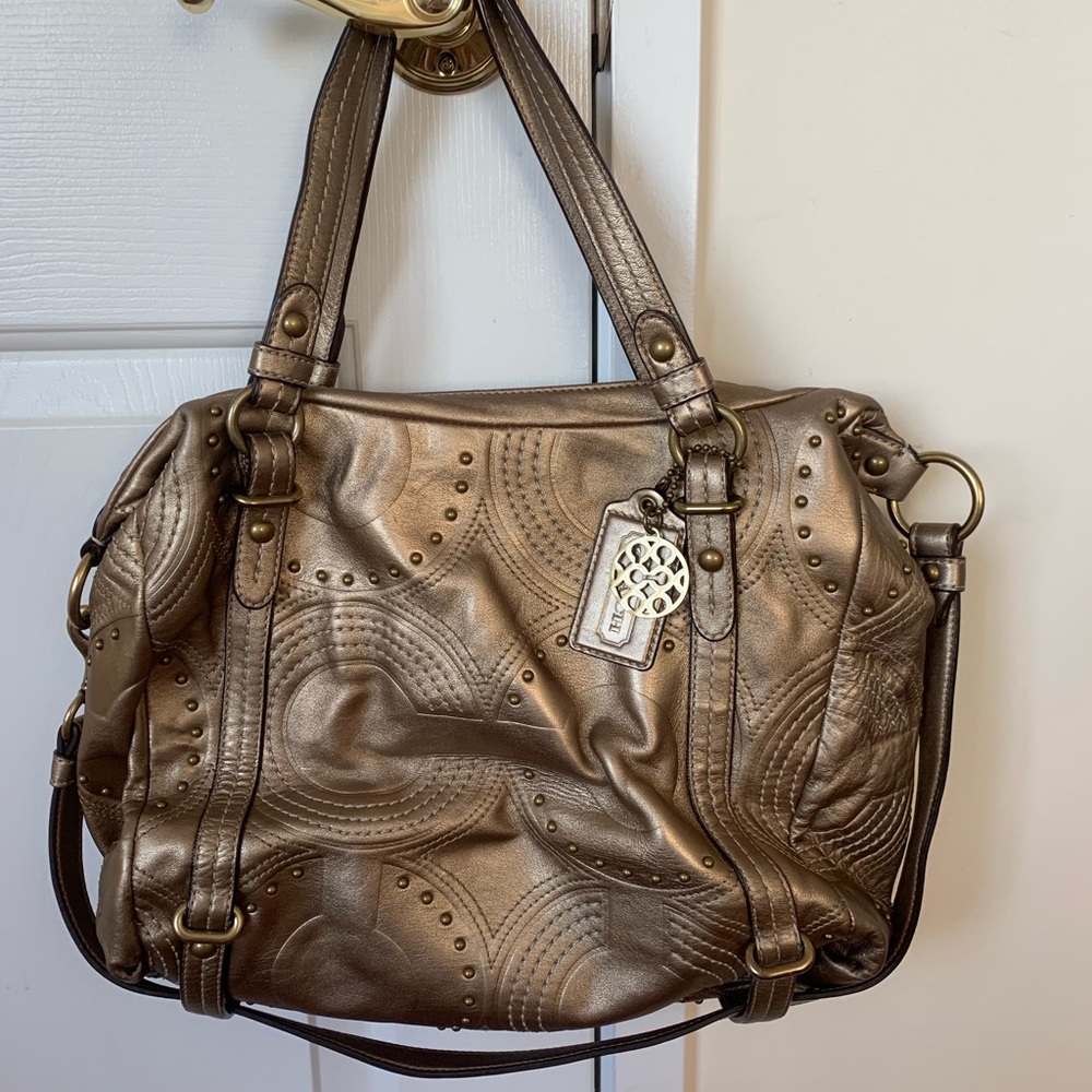 Gold Coach Tote